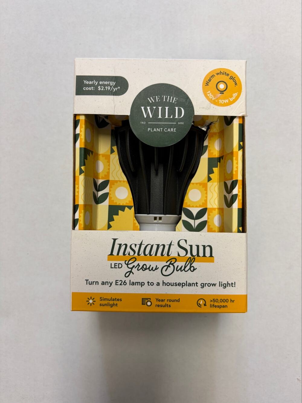 We The Wild Instant Sun LED Grow Bulb E26 10W Full Spectrum Houseplant Light
